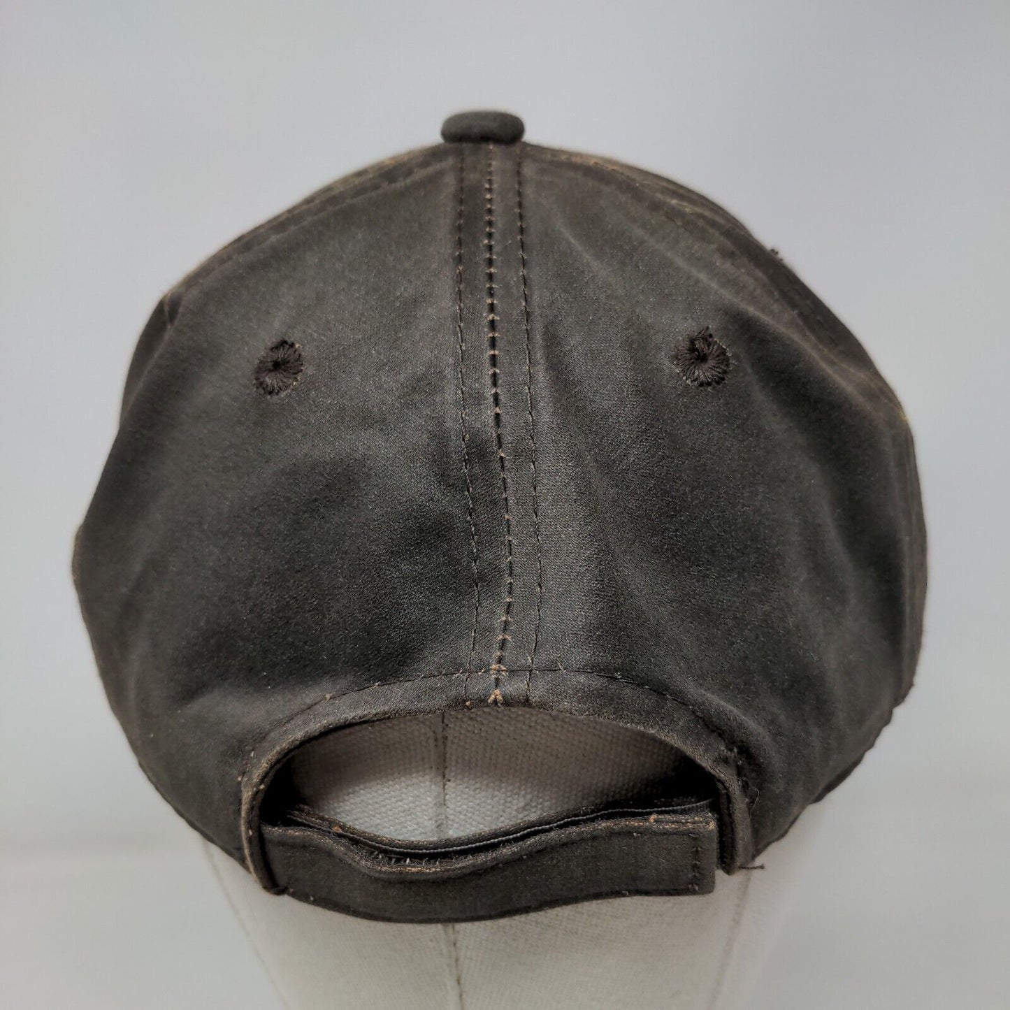 Unbranded Strapback Hat Brown One Size Adjustable Vented Holes 6 Panel Blank