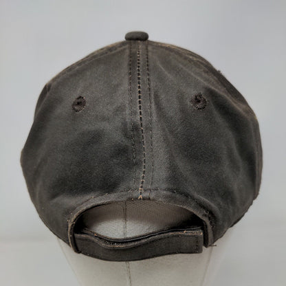 Unbranded Strapback Hat Brown One Size Adjustable Vented Holes 6 Panel Blank