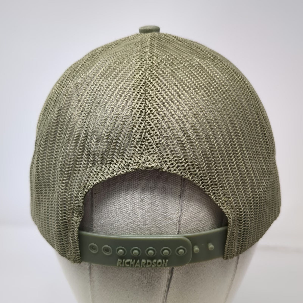 Richardson Trucker Hat Green One Size Leather Patch Mesh Back Snapback Farm Logo