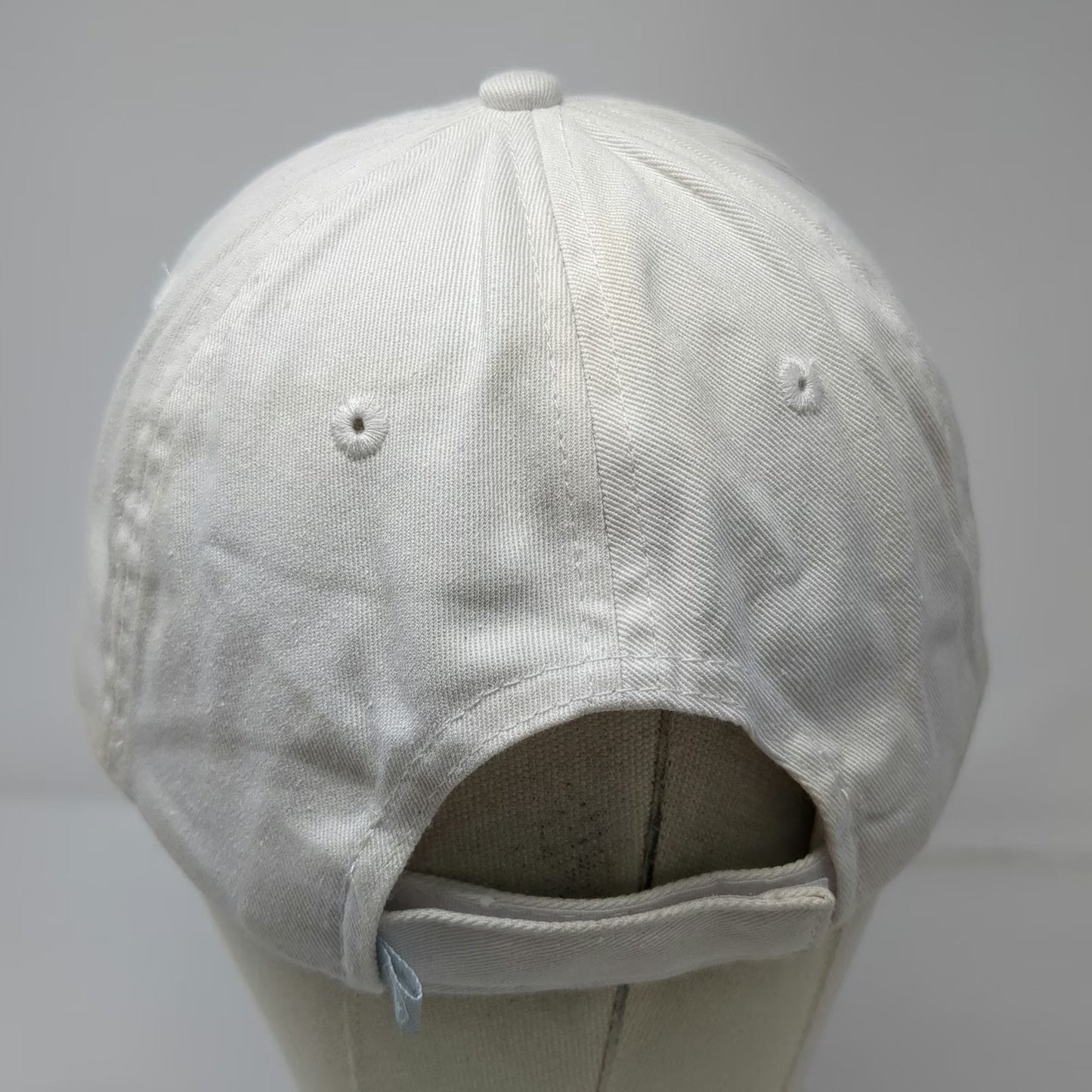Peter Millar Baseball Cap White Vintage Y2K 2001 Logo Embroidered Slideback Hat