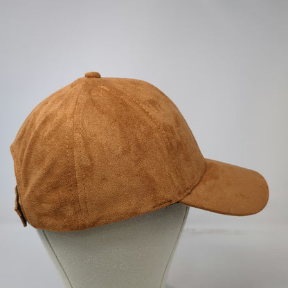 Baseball Cap Brown One Size Suede Strapback Solid Plain Blank Curved Brim Hat