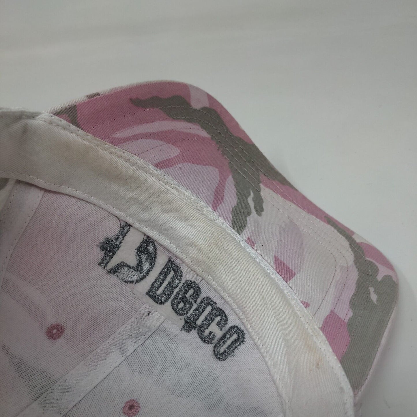 Detco Slideback Hat Pink Camouflage OSFA Embroidered Adjustable 6 Panel