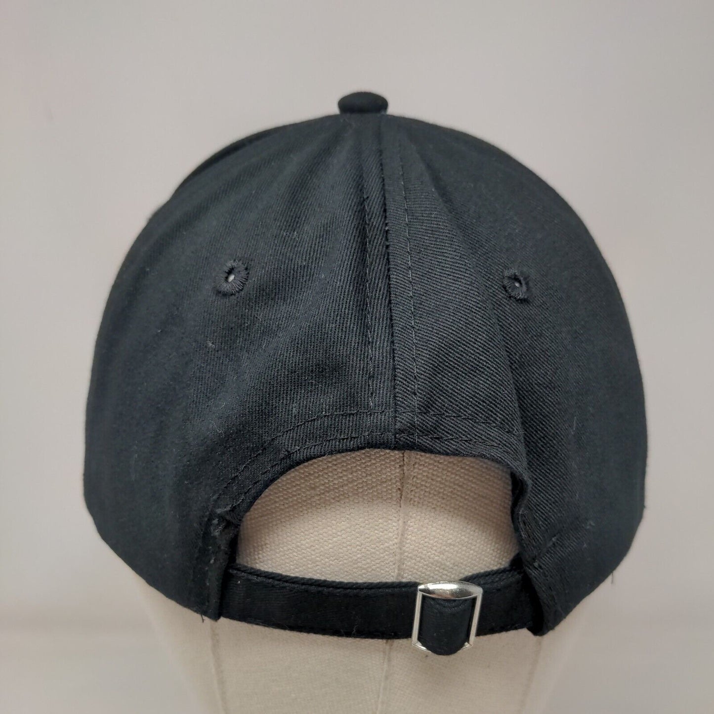Go Puff Slideback Hat Black One Size Adjustable Embroidered Vented Holes 6 Panel