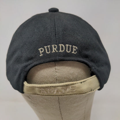 Adams Men's Slideback Hat Black Embroidered Purdue International Vintage 2001