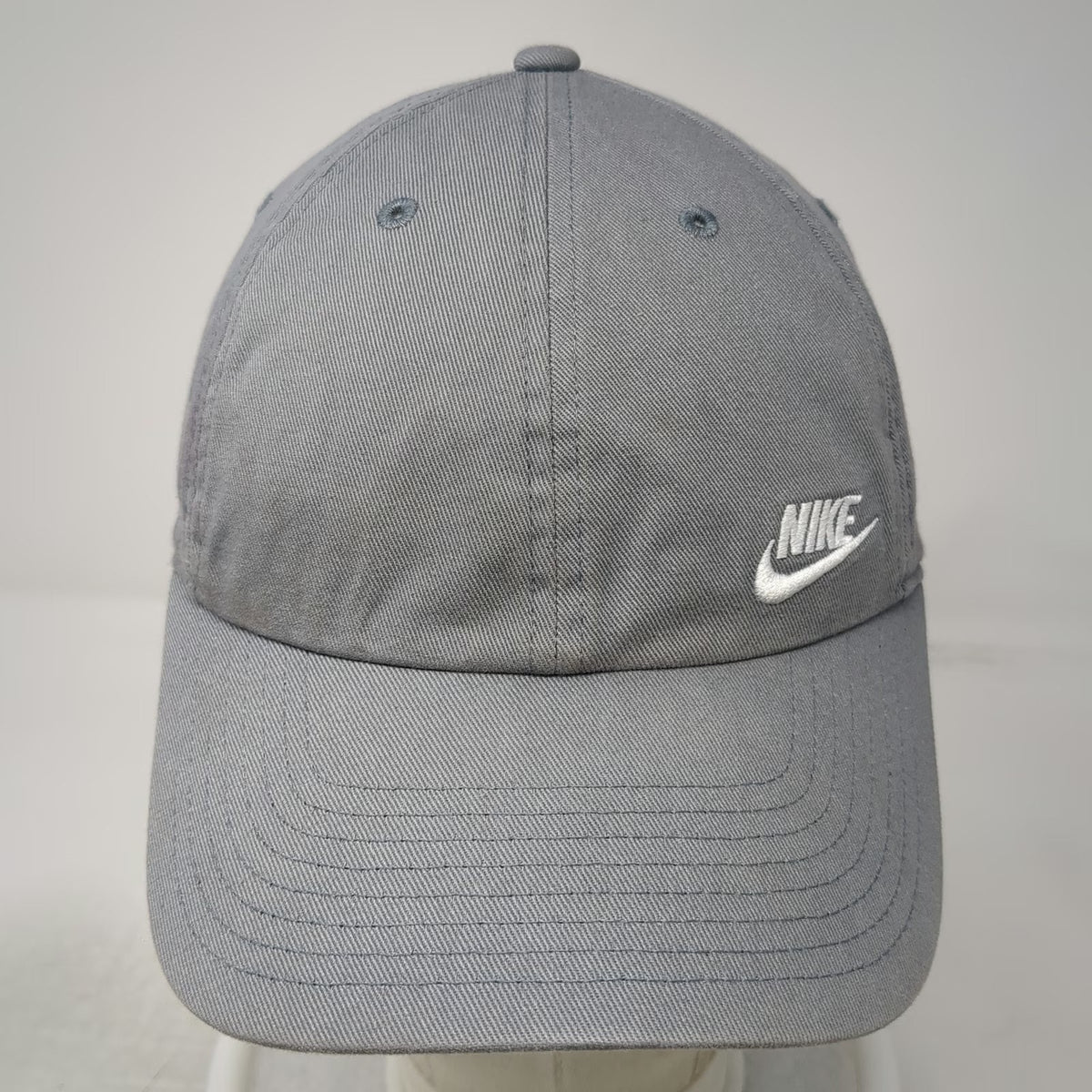 Nike Baseball Cap Gray One Size Slideback Heritage86 Embroidered Logo Hat