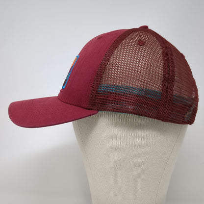 Flylow Trucker Hat Red One Size Mountain Landscape Patch Mesh Snapback Outdoor