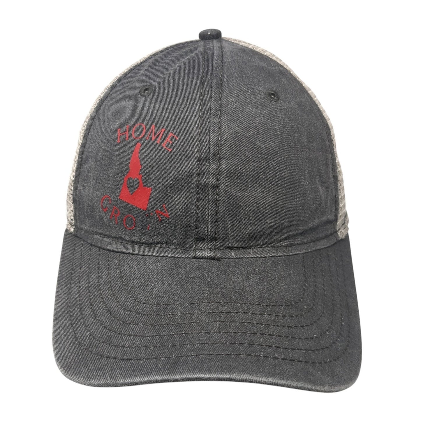 Home Crown Idaho Trucker Hat Gray OS Adjustable Embroidered Mesh Back George