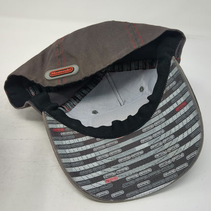 Nintendo 5 Panel Gray One Size NES Controller Red Stitching Stretch Fit Hat