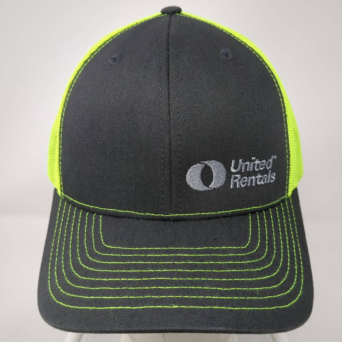 Richardson Trucker Hat Black Yellow One Size United Rentals Mesh Construction