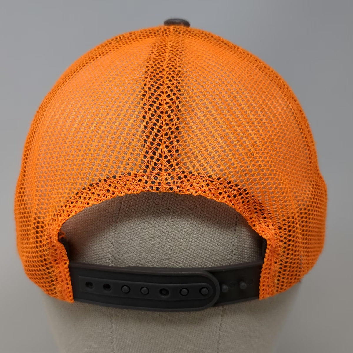 Outdoor Cap Simpson Strong-Tie Trucker Hat Gray Orange One Size Snapback Mesh