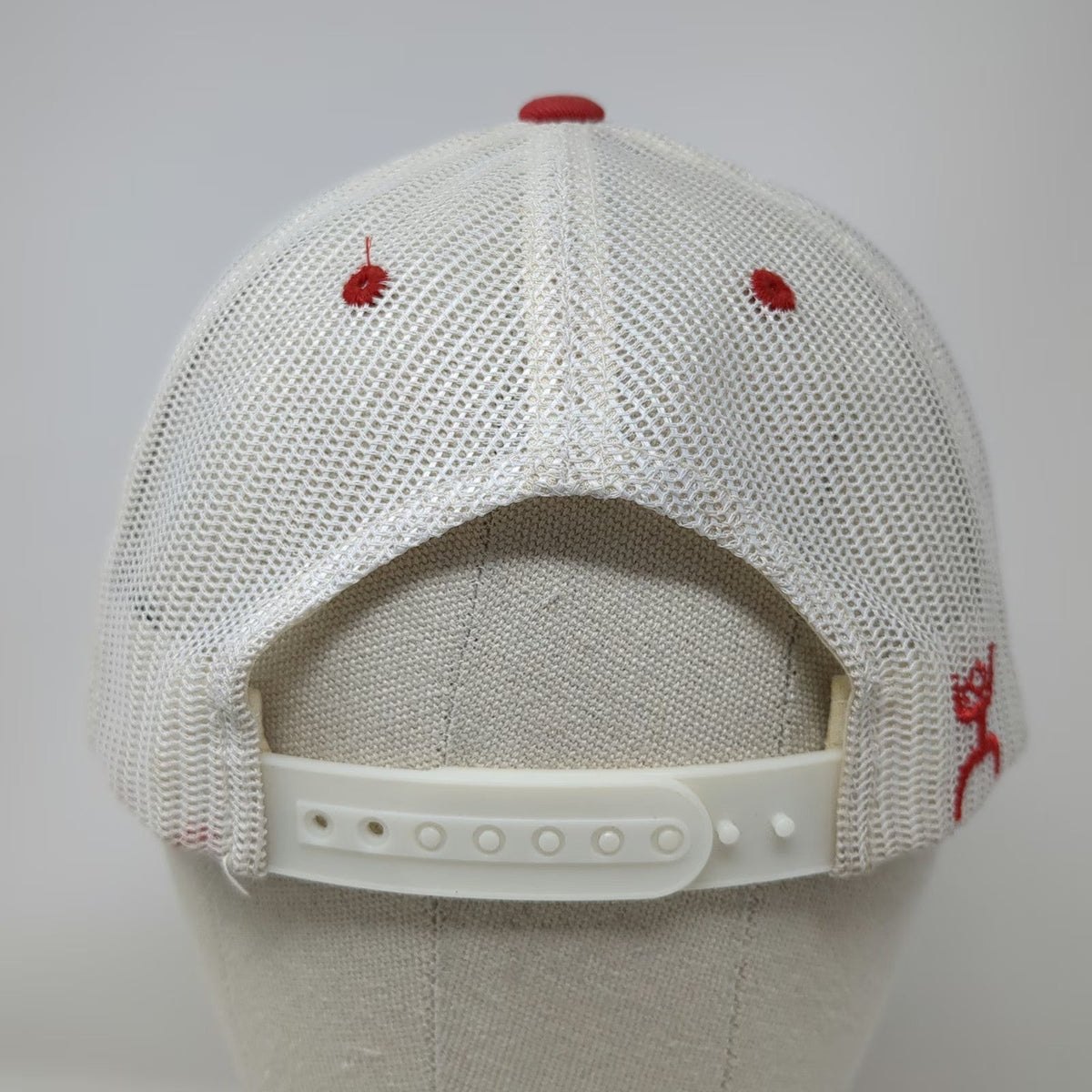 Hooey Trucker Hat Red White One Size Mesh Back Snapback Puff Graphic Embroidery