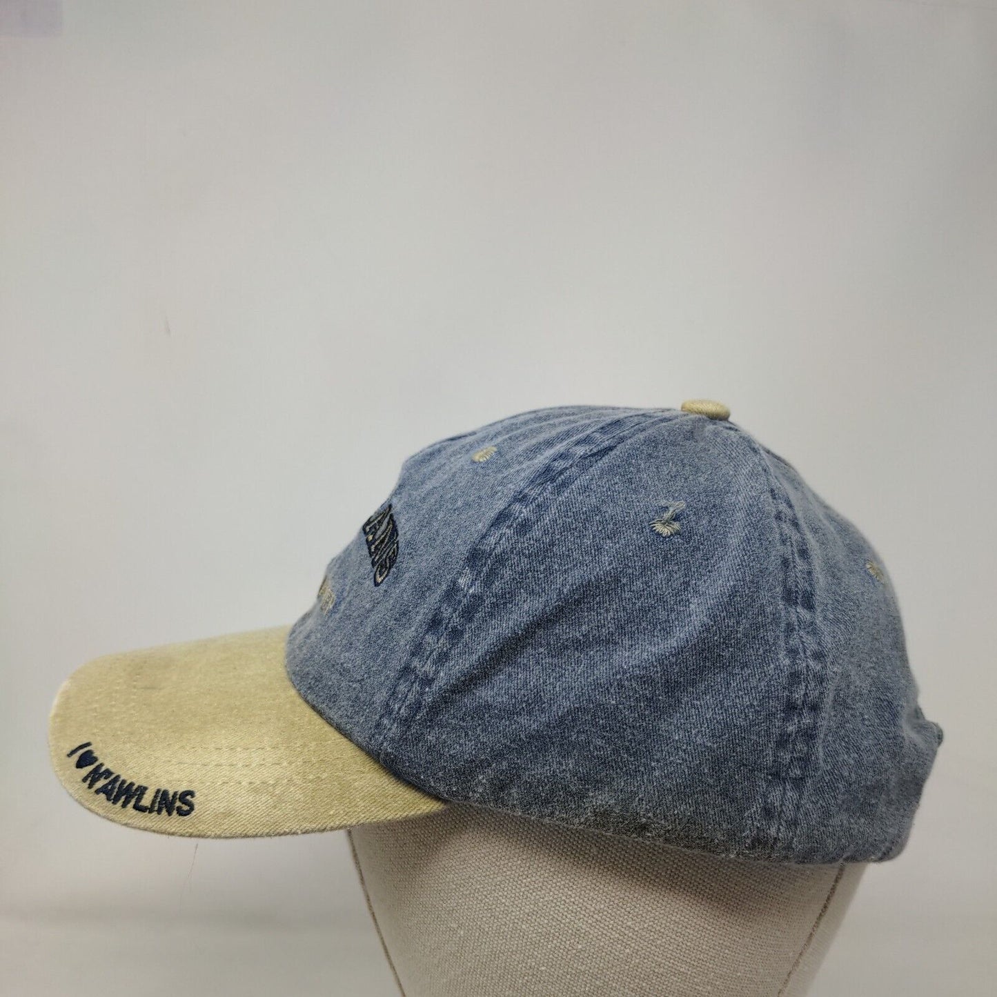 New Orleans French Quarter Strapback Hat Blue One Size Adjustable Denim 6 Panel