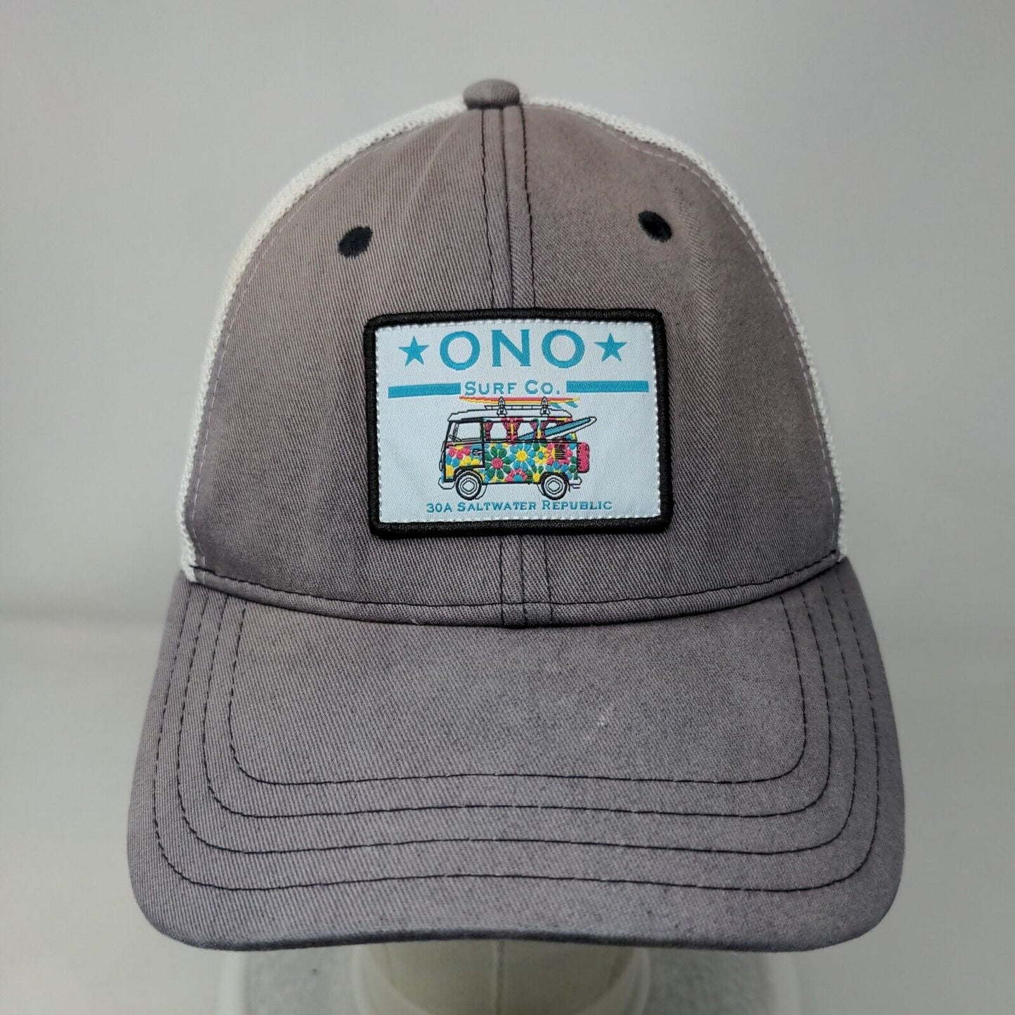 ONO Surf Co. Snapback Mesh Back Trucker Hat Blue One Size Colorblock