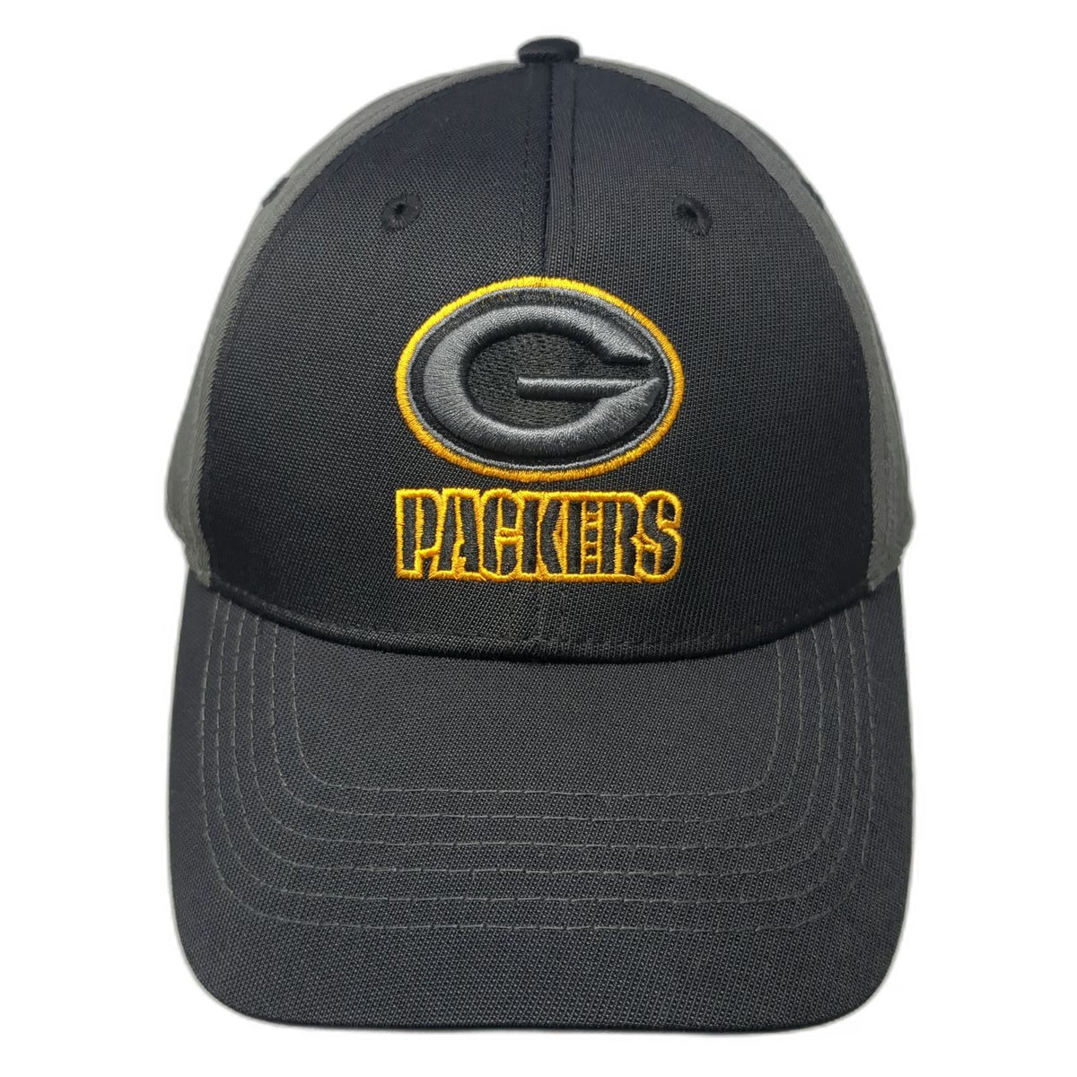 Green Bay Packers NFL Team Apparel Black Gray One Size Strapback Embroidered Hat