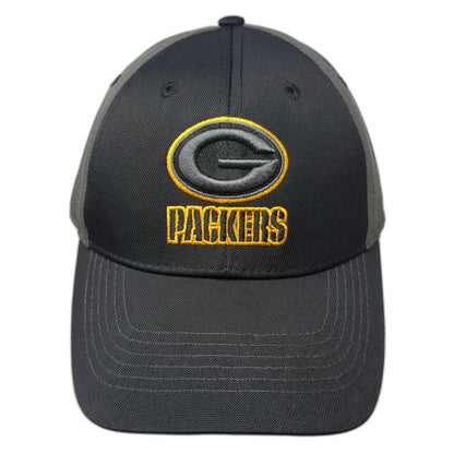 Green Bay Packers NFL Team Apparel Black Gray One Size Strapback Embroidered Hat