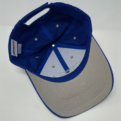 Ford Strapback Hat Blue One Size Embroidered Checkered Flag Sports