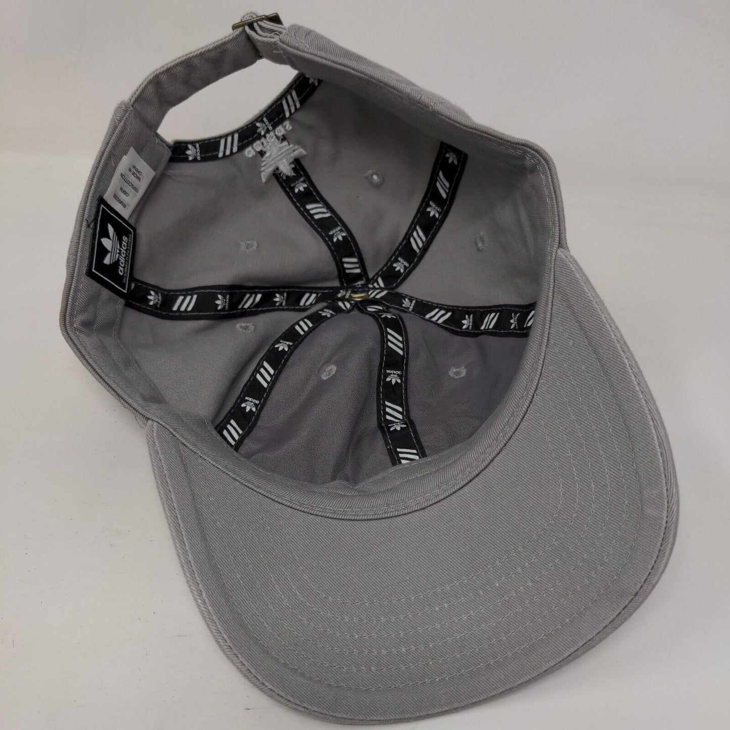 Adidas Trefoil Slideback Hat Gray OSFM Embroidered Solid Vent Holes