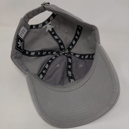 Adidas Trefoil Slideback Hat Gray OSFM Embroidered Solid Vent Holes