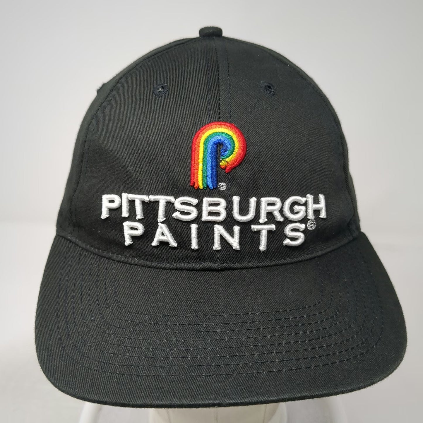 IBEX Baseball Cap Black One Size Pittsburgh Paints Rainbow Logo Slideback Hat