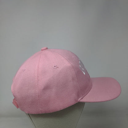 Brooklyn Strapback Hat Pink One Size Adjustable Embroidered Vented Holes Acrylic