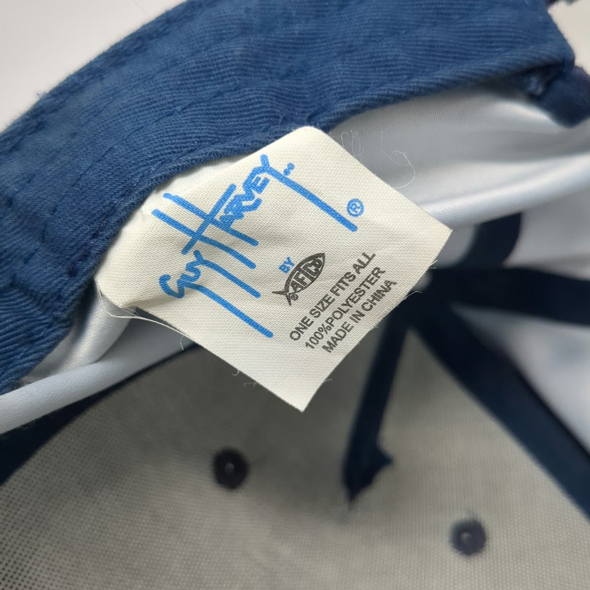 Guy Harvey 5 Panel Blue Hat OSFM Strapback Marlin Fishing Polyester Originals