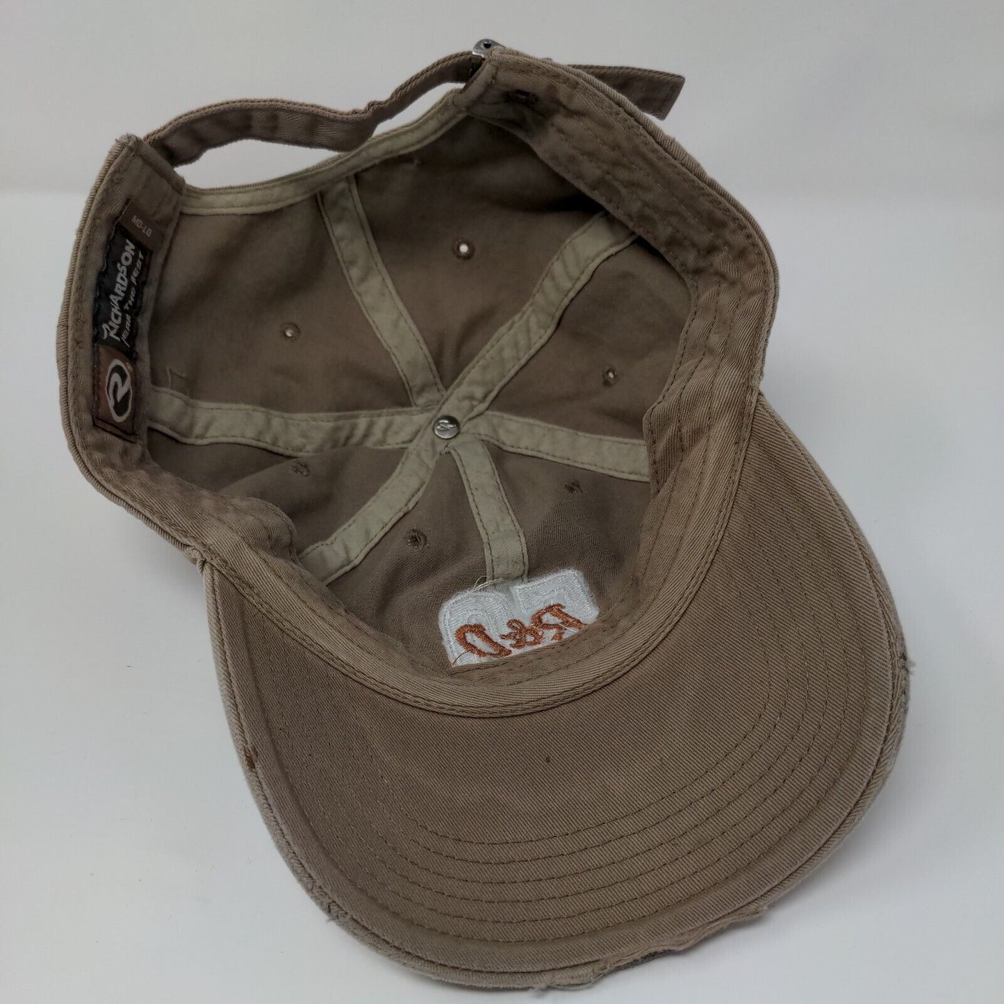 50 R&D Slideback Hat Tan Medium-Large Solid Embroidered Richardson