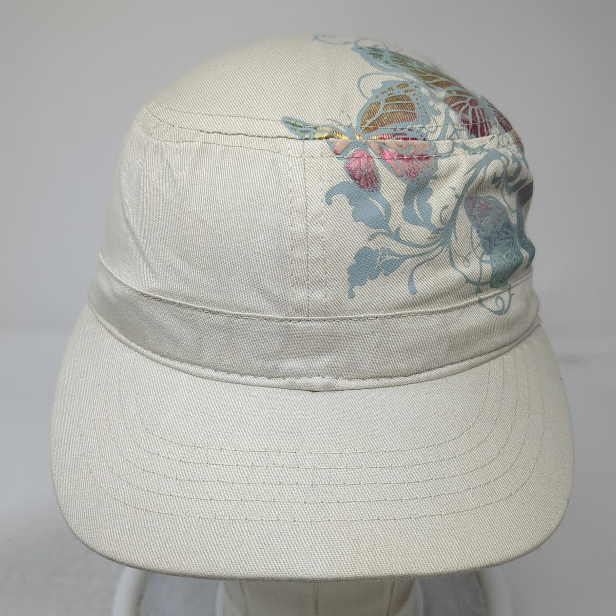 ABG Accessories Army Cap Beige One Size Butterfly Graphic Foil Elastic Back Hat