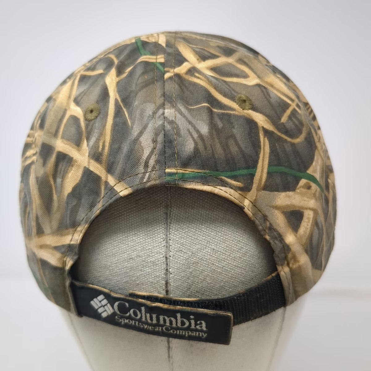 Columbia Baseball Cap Brown Delta Hunter Marsh Camo Goose Nylon Hat Vintage