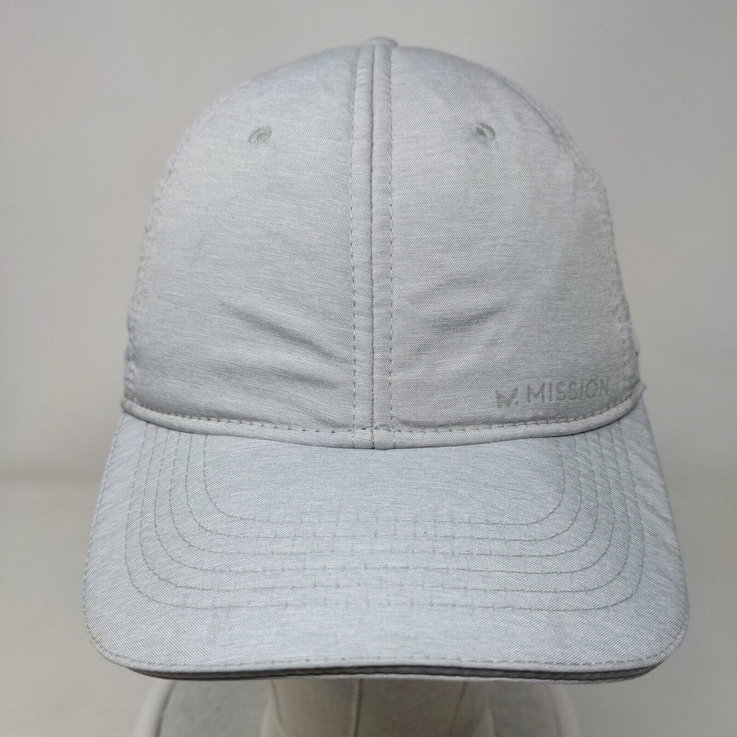 Mission Strapback Hat Gray One Size Adjustable Vented Holes 6 Panel Wet To Cool
