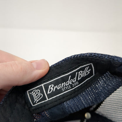 Branded Bills Snapback Trucker Hat Blue One Size Adjustable Mesh Back Yupoong