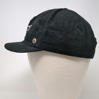 Bebe Army Cap Black One Size Rhinestone Logo Side Vents Slideback Cotton Hat
