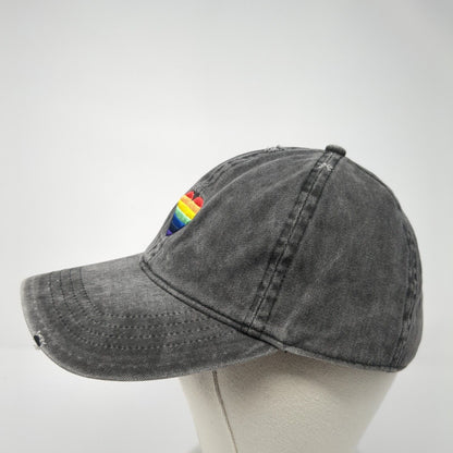 Rainbow Heart Slideback Hat Gray One Size Adjustable David And Young