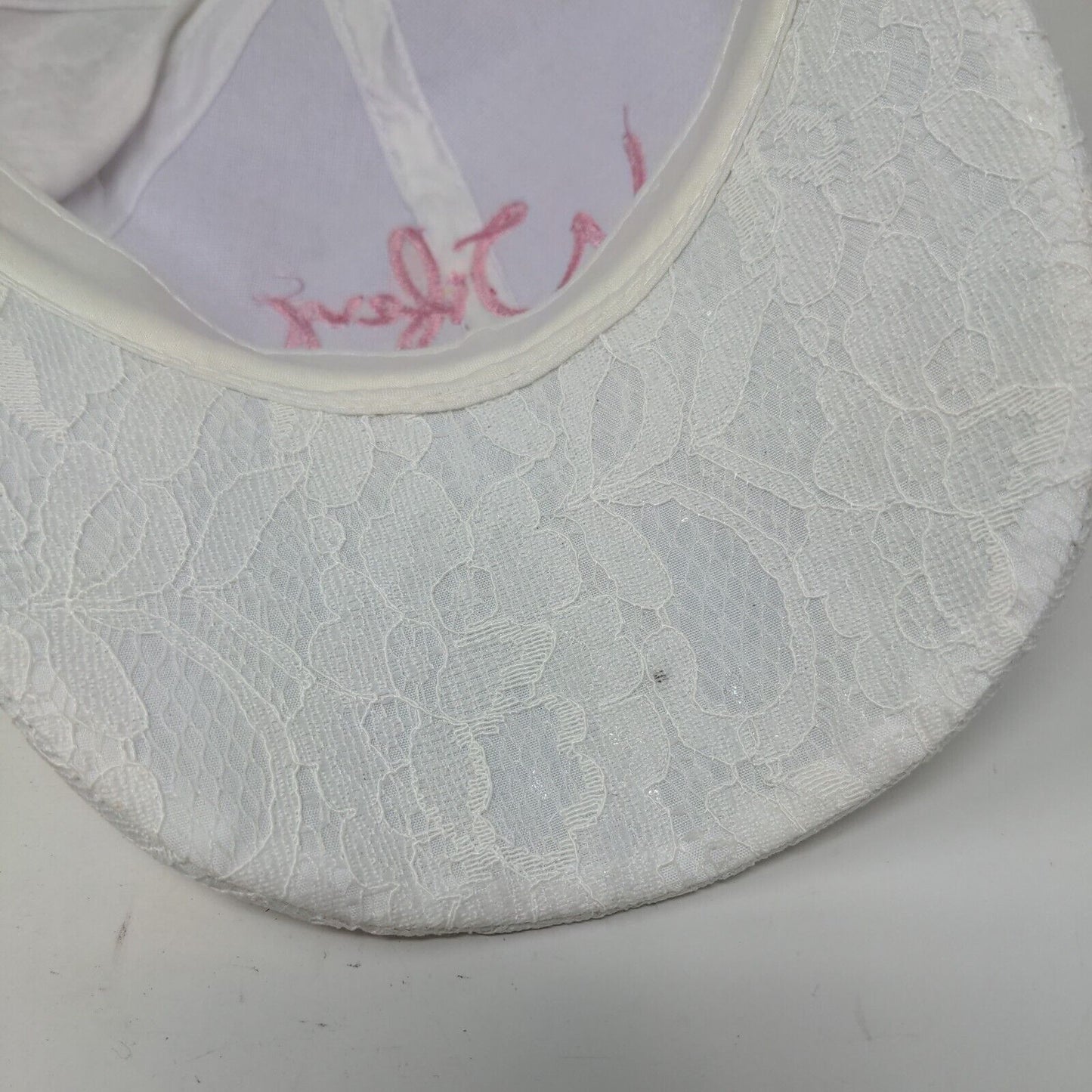 Wifey Strapbck Hat White One Size Adjustable Lace Trim Embroidered Miss To Mrs