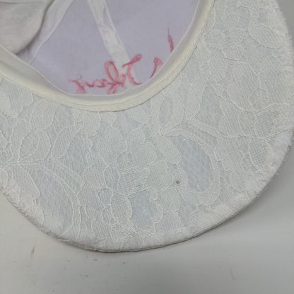 Wifey Strapbck Hat White One Size Adjustable Lace Trim Embroidered Miss To Mrs