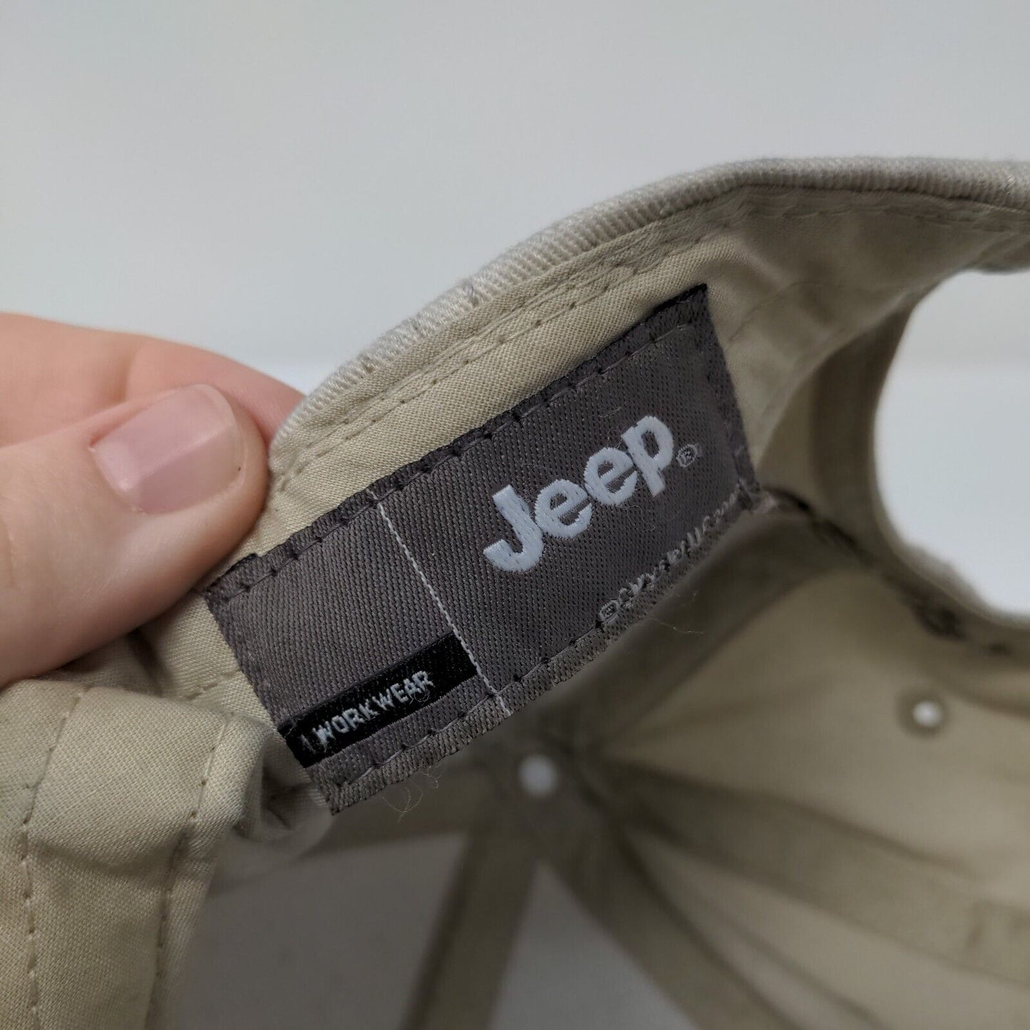 Mudslinger Slideback Hat Tan OSFA Adjustable Embroidered 6 Panel Jeep Workwear
