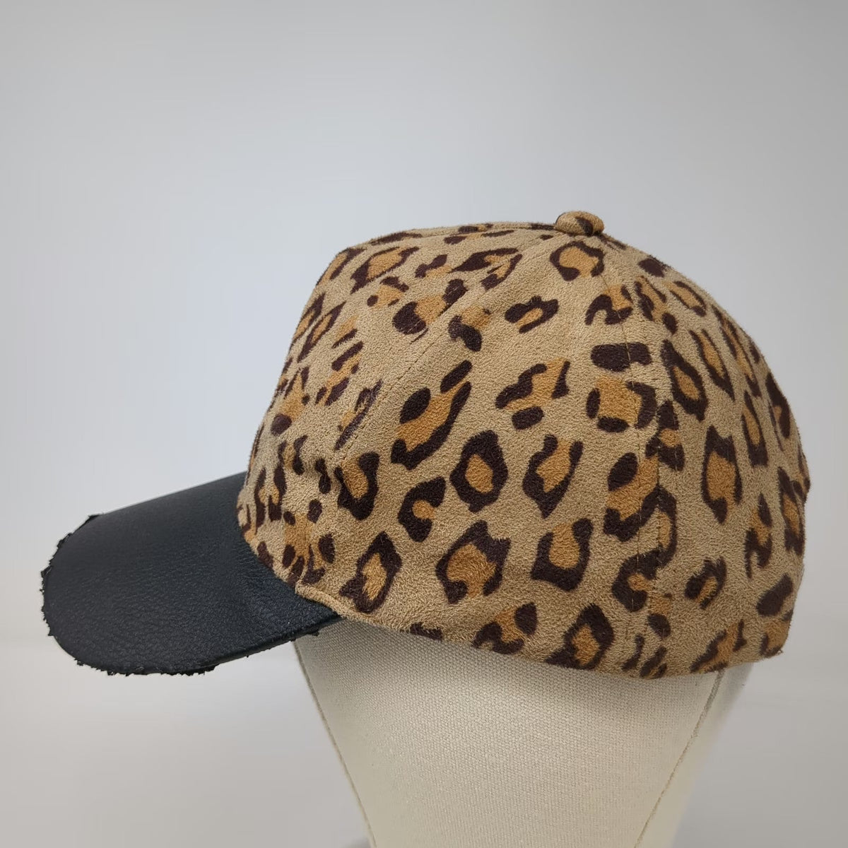 ABG Accessories 5 Panel Brown Black One Size Leopard Print Faux Leather Hat