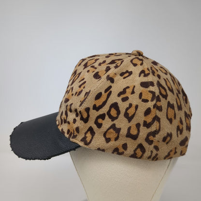 ABG Accessories 5 Panel Brown Black One Size Leopard Print Faux Leather Hat