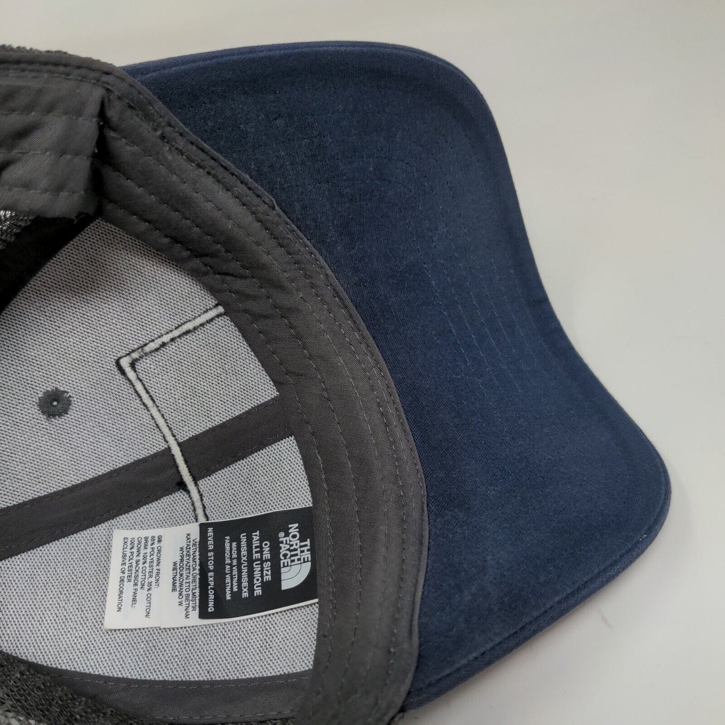 The North Face Men's Snapback Mesh Back Hat Gray Blue Size OS Patch Logo