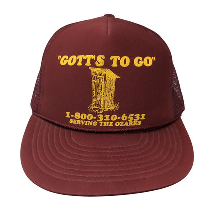 Gott's To Go Snapback Mesh Back Rope Trucker Hat Red One Size Nissin