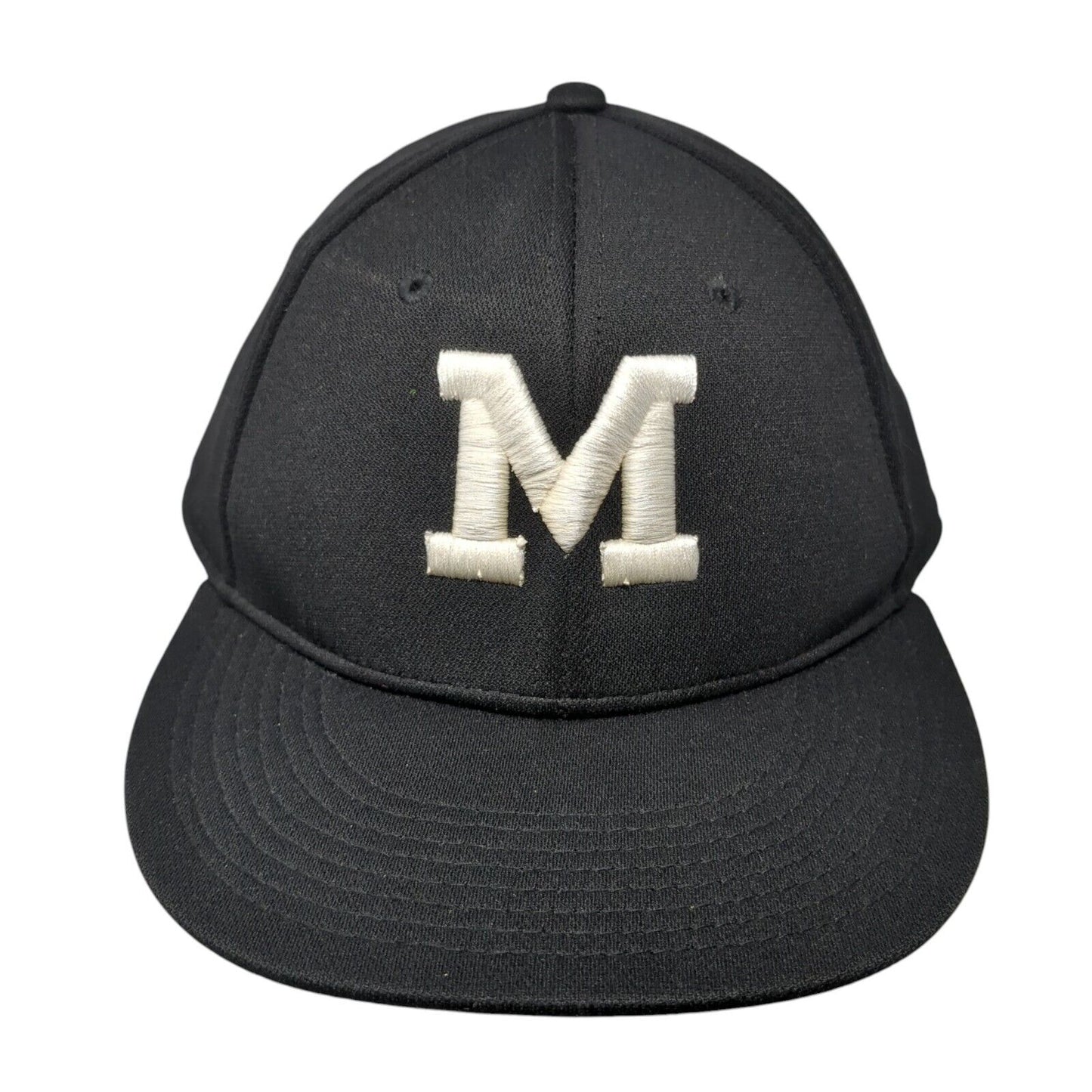 Letter M Fitted Hat Black L/XL Embroidered Proflex OC Sports Team Green