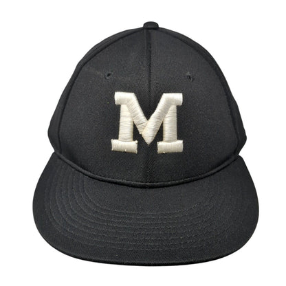 Letter M Fitted Hat Black L/XL Embroidered Proflex OC Sports Team Green