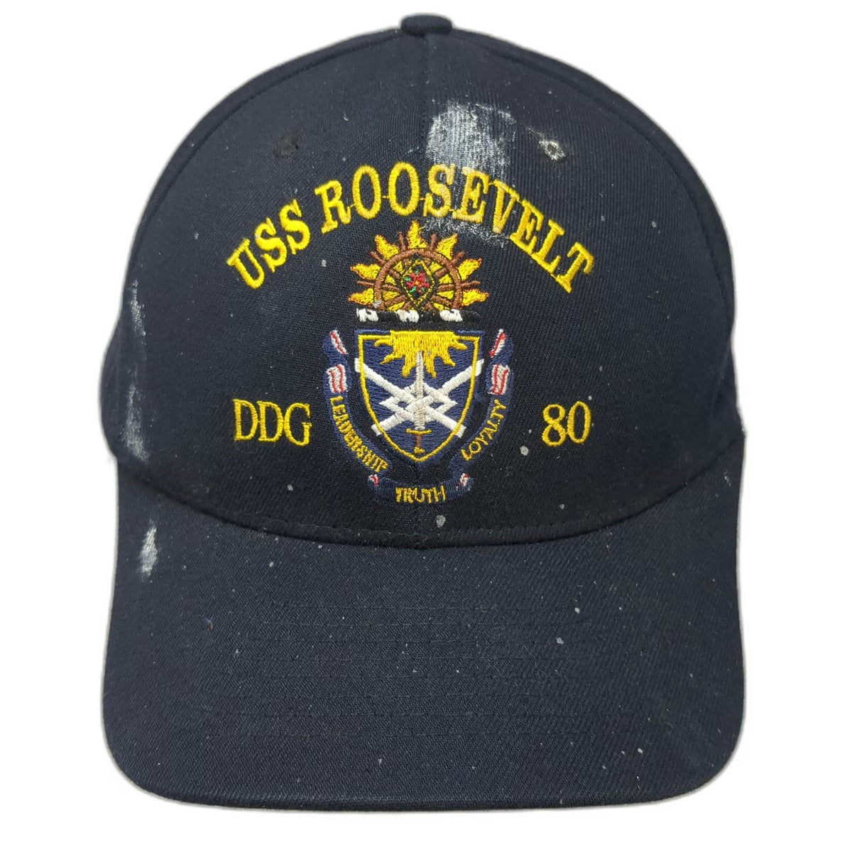 USS Roosevelt DDG 80 Blue Snapback Hat One Size Navy Military Ship SNIPS Crest