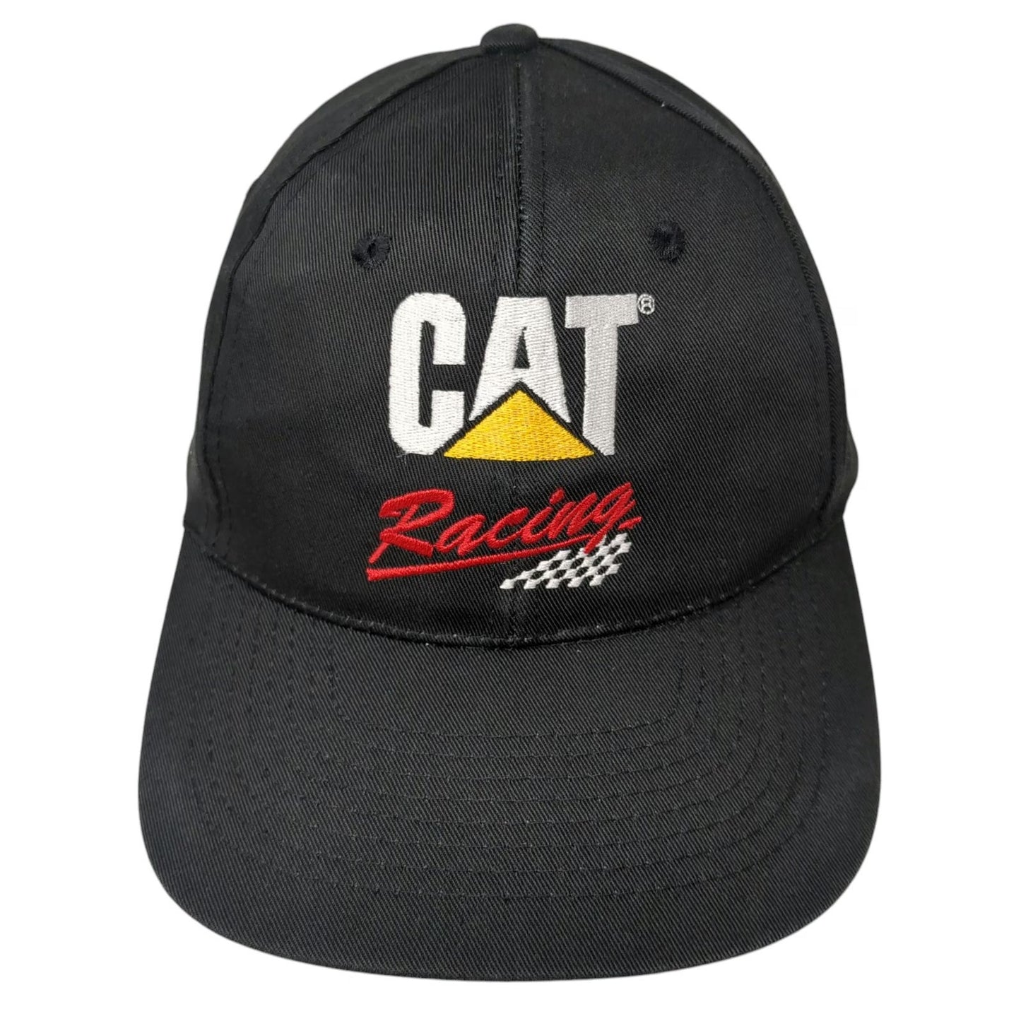 Caterpillar Baseball Cap Black One Size Snapback Racing Embroidered Logo Hat