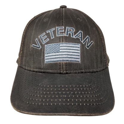 Veteran American Flag Strapback Hat Brown One Size The National WWII Museum