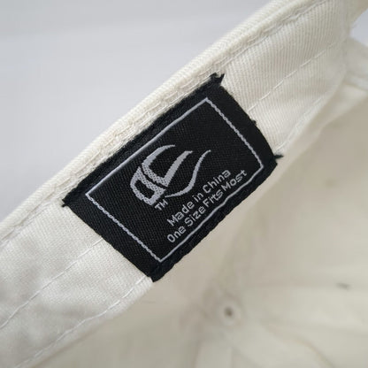 OC Sea Island Hat Baseball Cap White One Size Pink Script Embroidery Strap