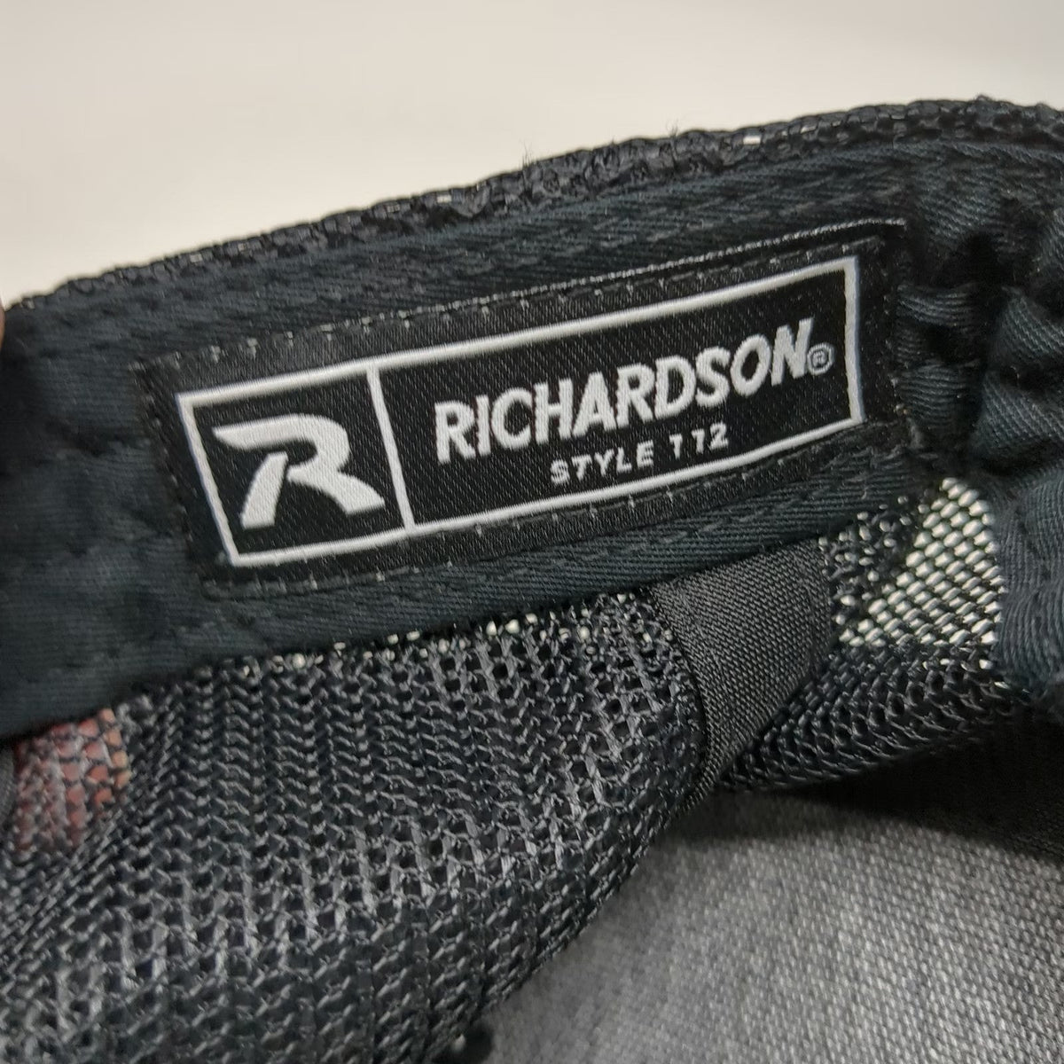 Richardson Trucker Hat Black One Size Petra American Flag Logo Mesh Snapback