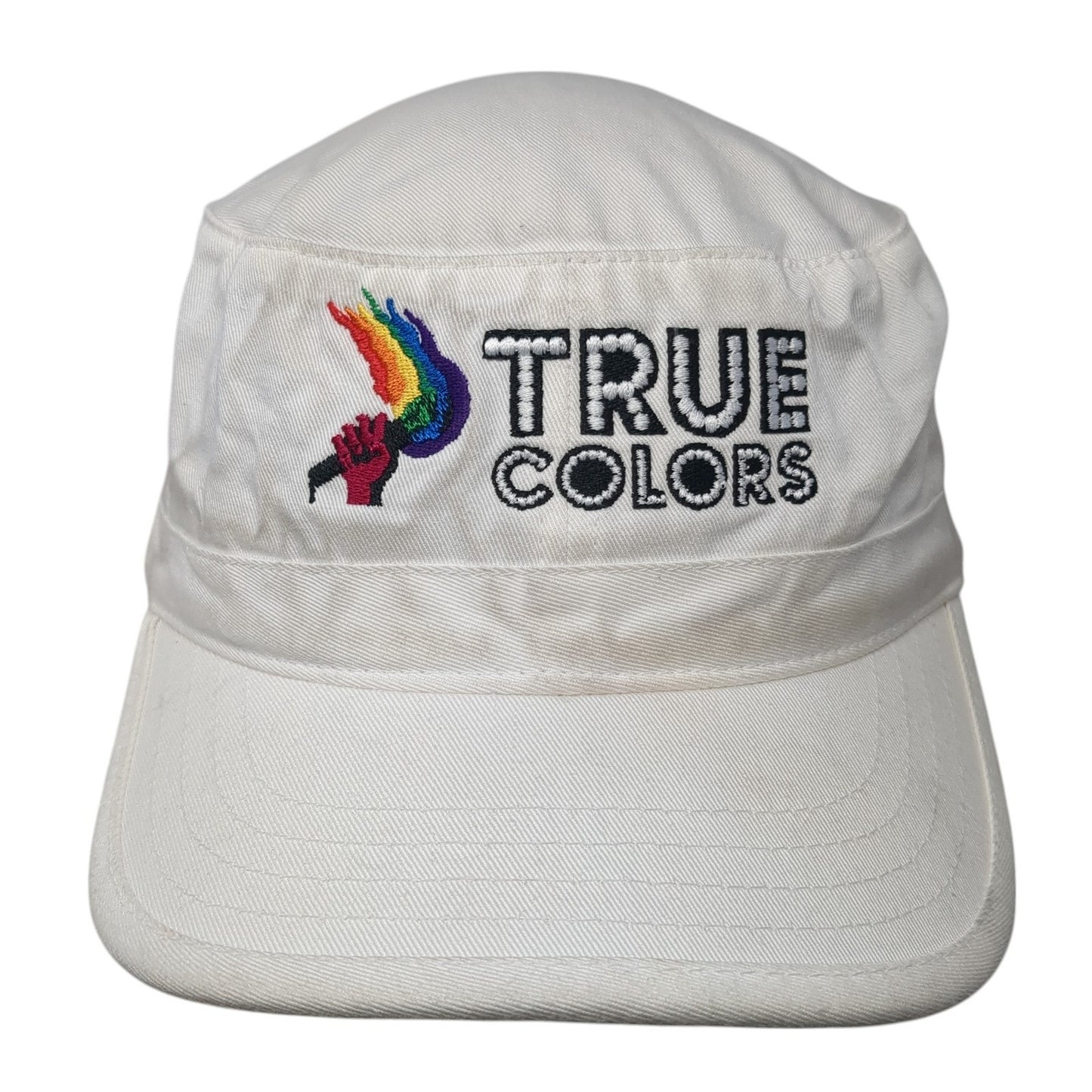 True Colors Cadet Army Cap White One Size Adjustable Embroidered Lunada Bay