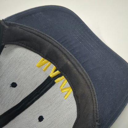 Baseball Cap Blue One Size US Navy Embroidered Made in USA Military Hat Recruit
