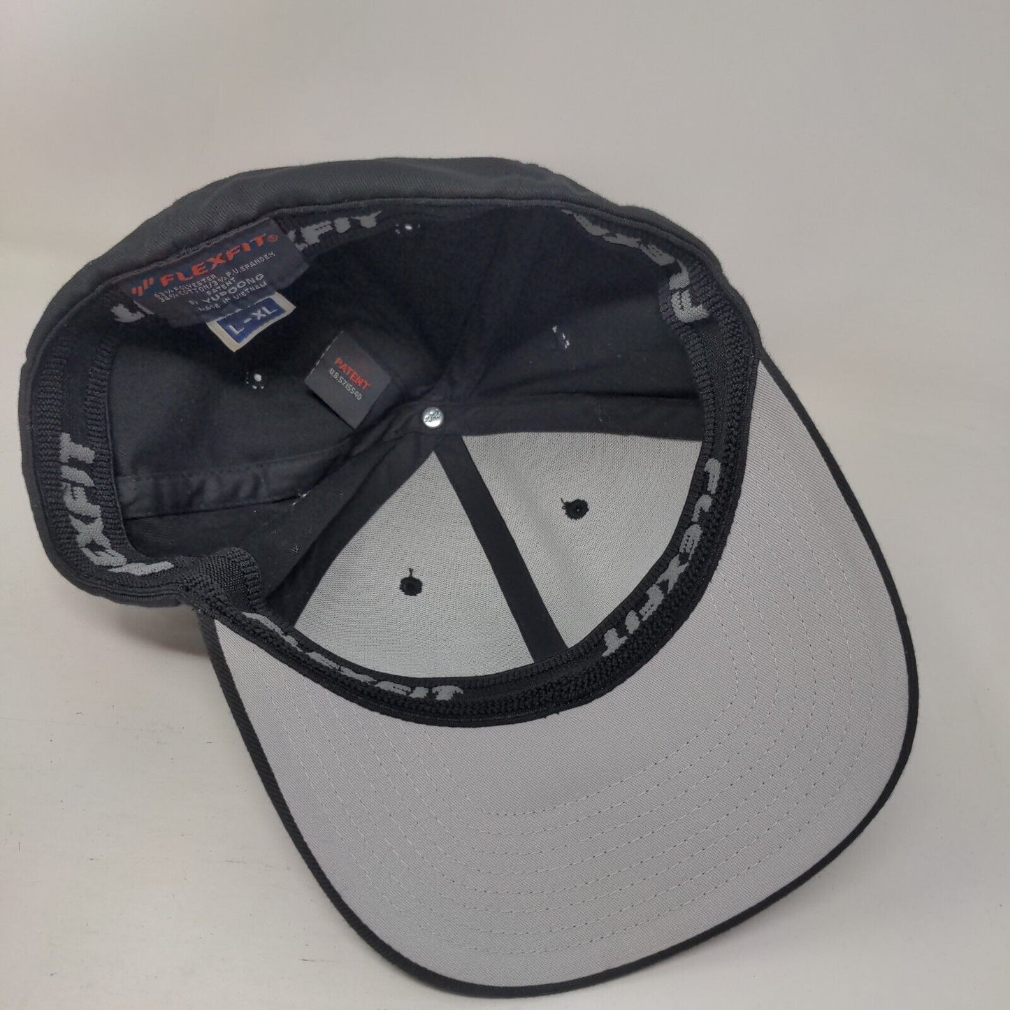 Flexfit Yupoong Fitted Hat Black Large-XL Solid Blank 6 Panel Vent Holes