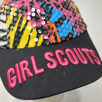 Girl Scouts Snapback Hat Multicolor OS Adjustable Embroidered Colorful Sequin